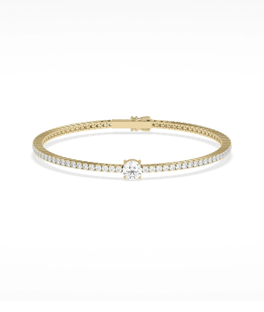 Solitaire Birthstone Diamond Tennis Bracelet - 79e | Everyday 14K Gold Jewelry