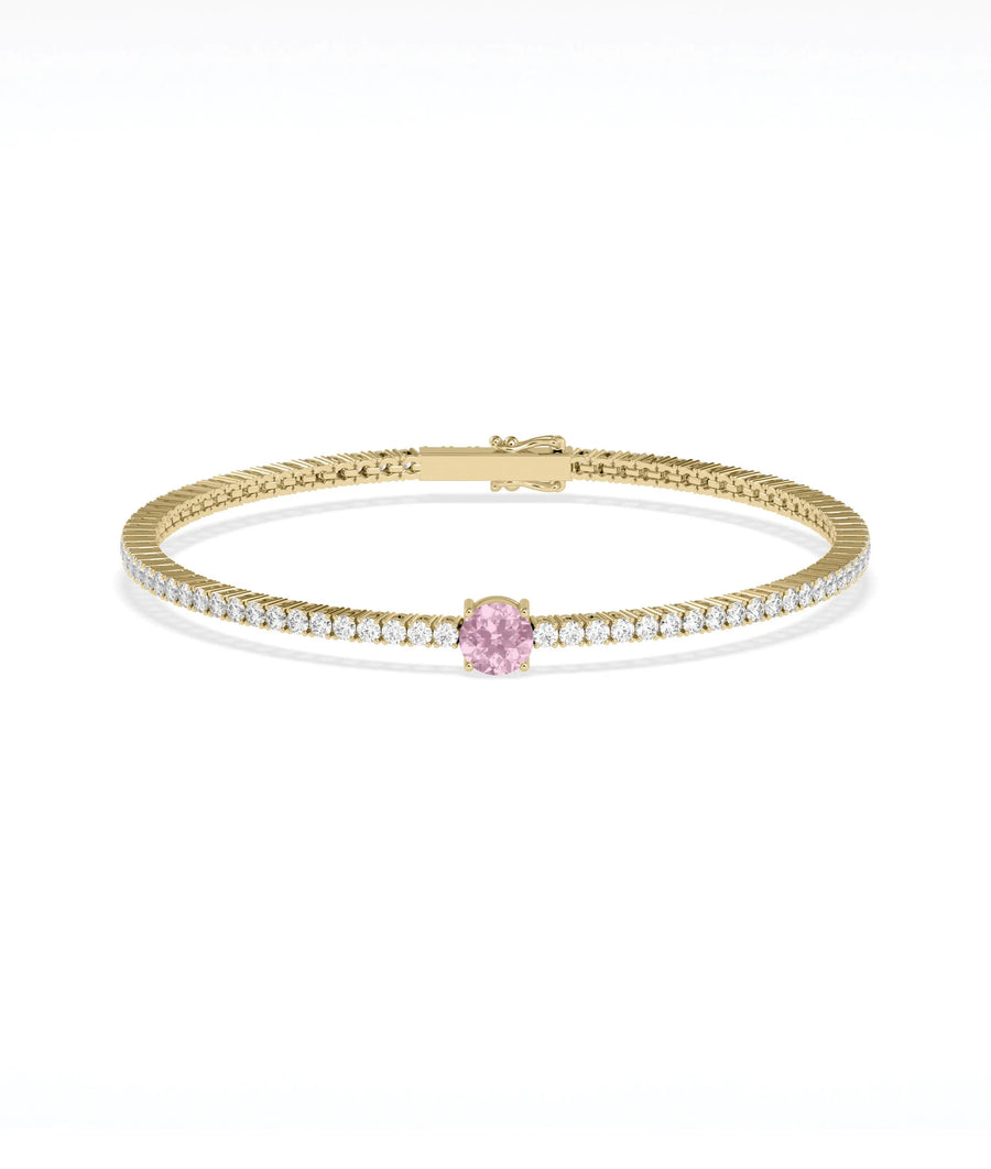 Solitaire Birthstone Diamond Tennis Bracelet - 79e | Everyday 14K Gold Jewelry
