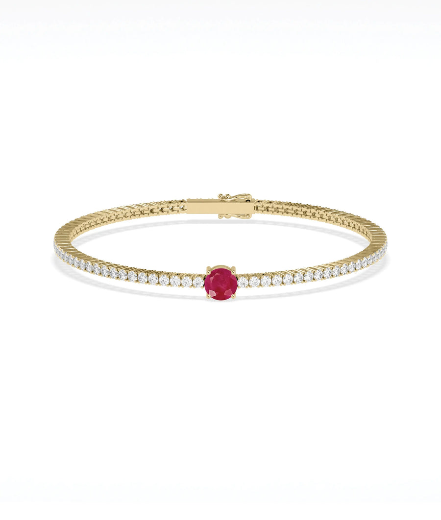 Solitaire Birthstone Diamond Tennis Bracelet - 79e | Everyday 14K Gold Jewelry