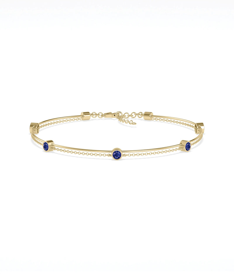 Birthstone Wire and Cable Chain Bracelet - 79e | Everyday 14K Gold Jewelry