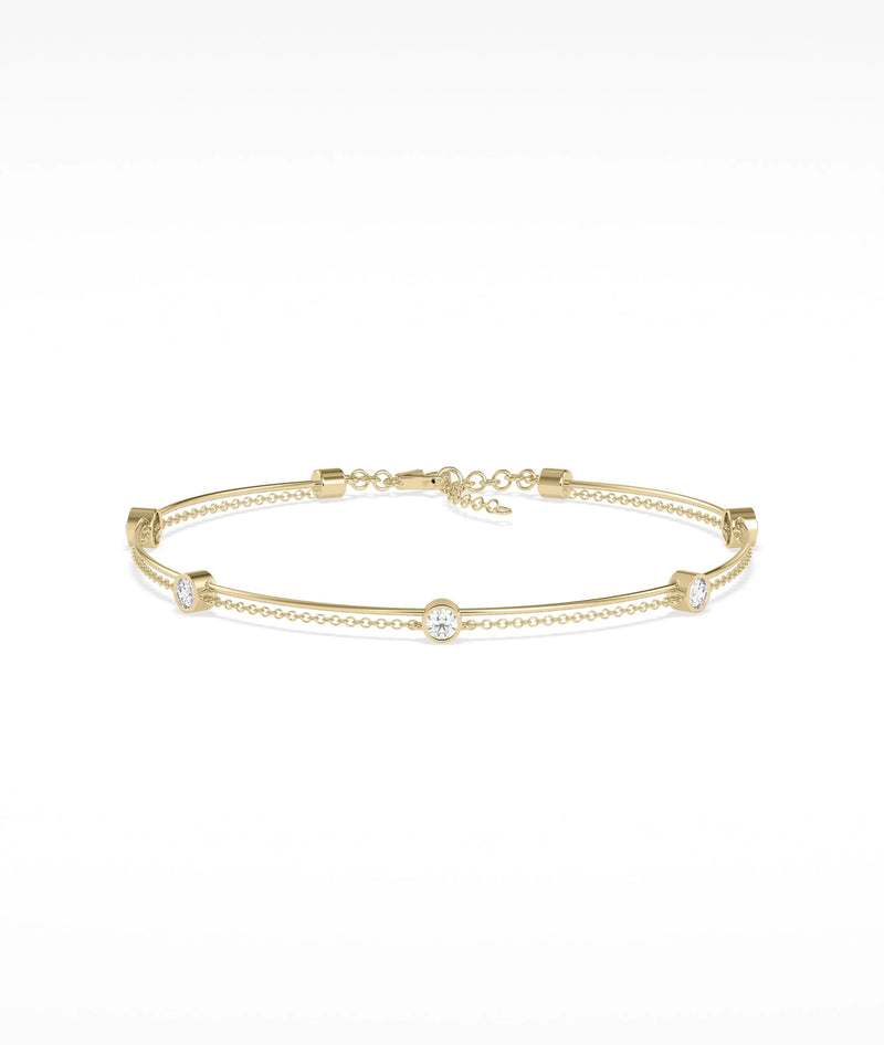 Birthstone Wire and Cable Chain Bracelet - 79e | Everyday 14K Gold Jewelry