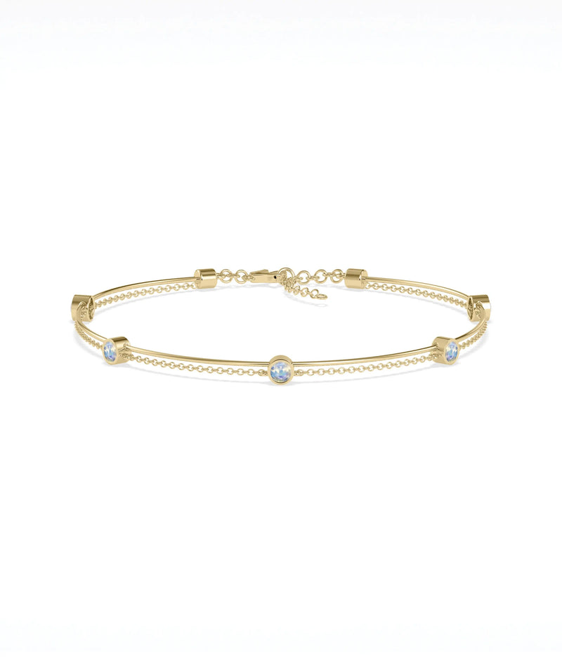 Birthstone Wire and Cable Chain Bracelet - 79e | Everyday 14K Gold Jewelry
