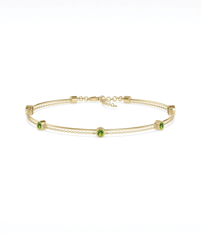 Birthstone Wire and Cable Chain Bracelet - 79e | Everyday 14K Gold Jewelry