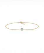 Bezel Set Cable Bracelet - 79e | Everyday 14K Gold Jewelry