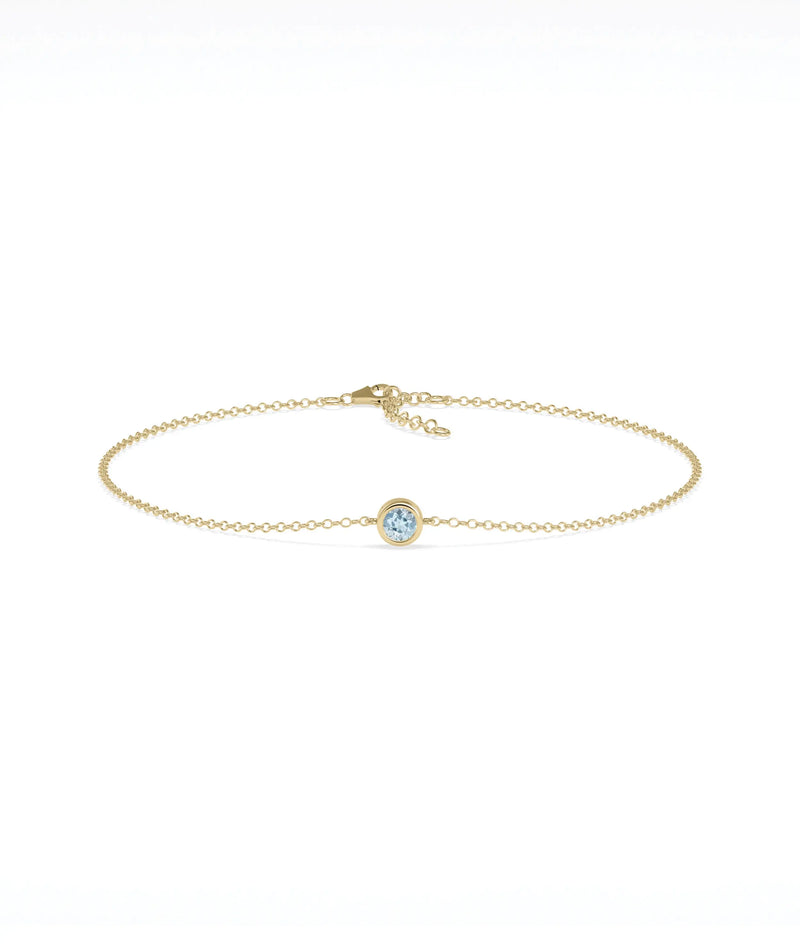 Bezel Set Cable Bracelet - 79e | Everyday 14K Gold Jewelry