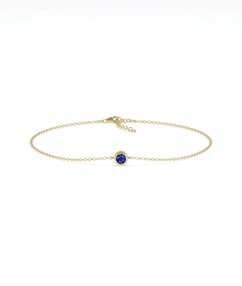 Bezel Set Cable Bracelet - 79e | Everyday 14K Gold Jewelry