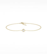 Bezel Set Cable Bracelet - 79e | Everyday 14K Gold Jewelry