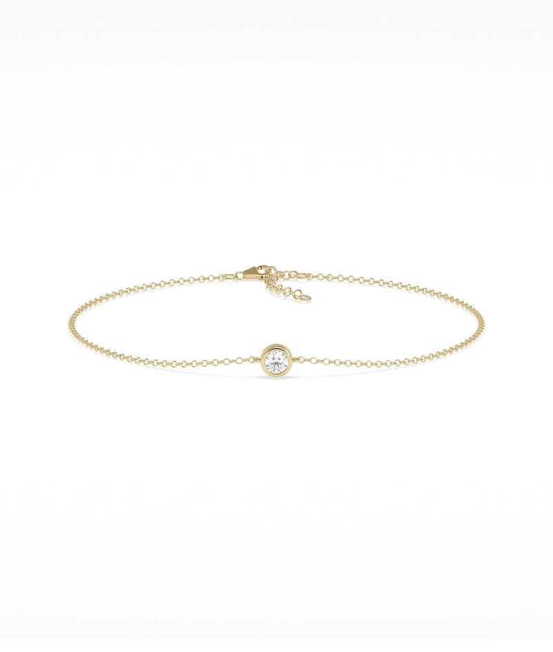 Bezel Set Cable Bracelet - 79e | Everyday 14K Gold Jewelry