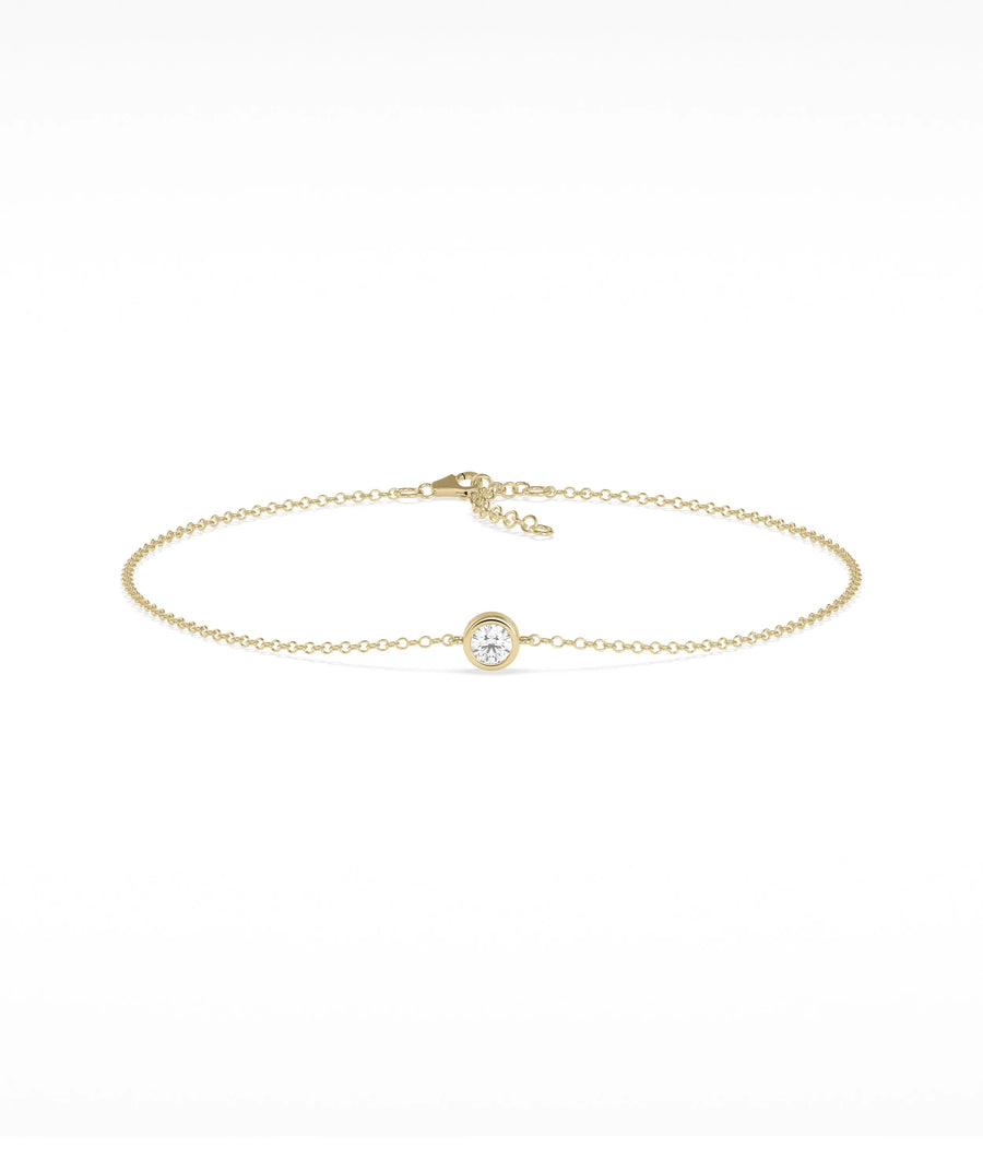 Bezel Set Cable Bracelet - 79e | Everyday 14K Gold Jewelry