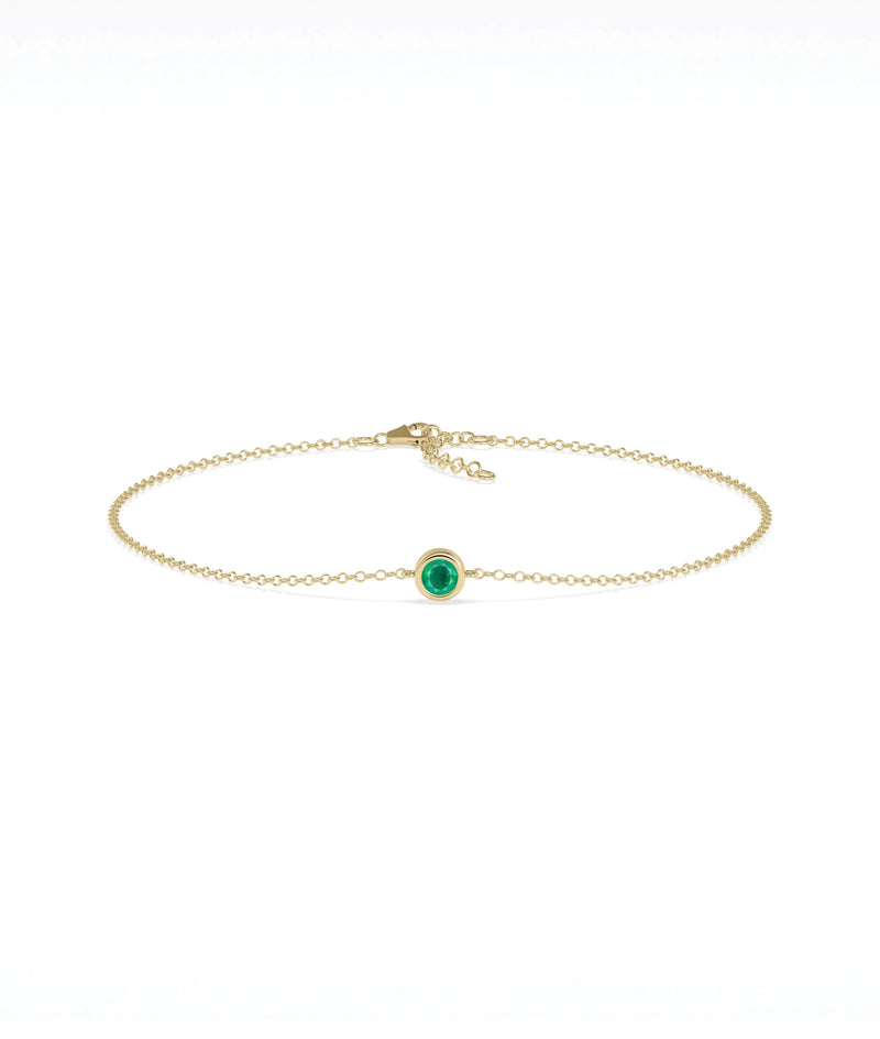 Bezel Set Cable Bracelet - 79e | Everyday 14K Gold Jewelry