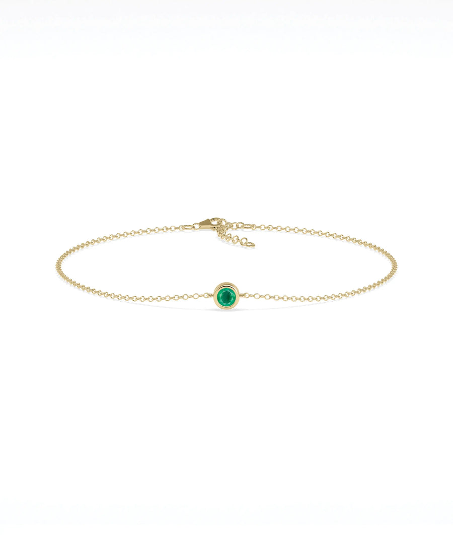 Bezel Set Cable Bracelet - 79e | Everyday 14K Gold Jewelry