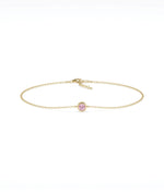 Bezel Set Cable Bracelet - 79e | Everyday 14K Gold Jewelry