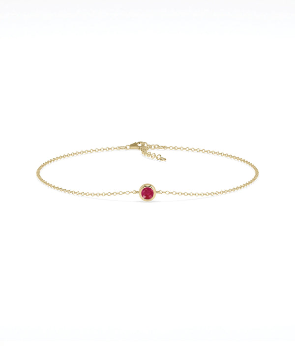 Bezel Set Cable Bracelet - 79e | Everyday 14K Gold Jewelry