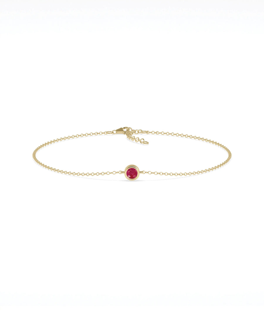 Bezel Set Cable Bracelet - 79e | Everyday 14K Gold Jewelry