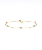 Birthstone Bezel Set Station Bracelet - 79e | Everyday 14K Gold Jewelry
