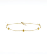Birthstone Bezel Set Station Bracelet - 79e | Everyday 14K Gold Jewelry