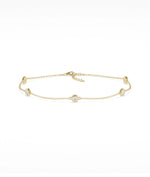 Birthstone Bezel Set Station Bracelet - 79e | Everyday 14K Gold Jewelry