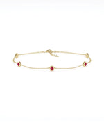 Birthstone Bezel Set Station Bracelet - 79e | Everyday 14K Gold Jewelry