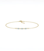 Birthstone and Diamond Bar Bracelet - 79e | Everyday 14K Gold Jewelry