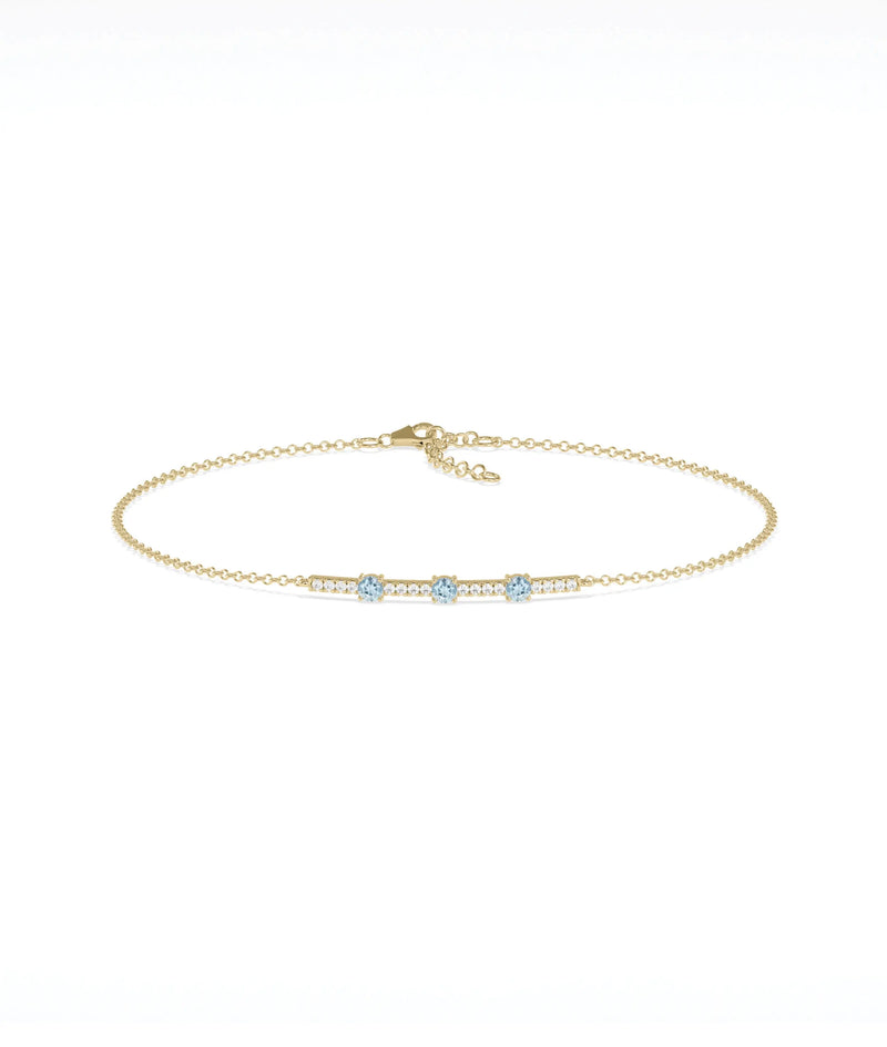 Birthstone and Diamond Bar Bracelet - 79e | Everyday 14K Gold Jewelry