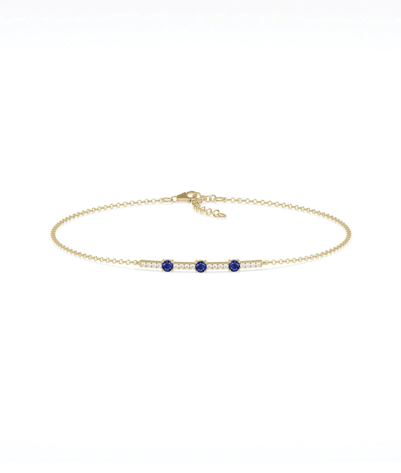 Birthstone and Diamond Bar Bracelet - 79e | Everyday 14K Gold Jewelry