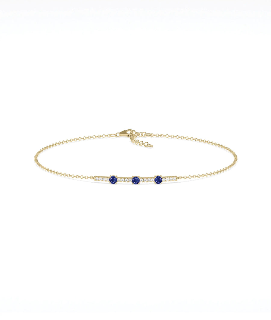 Birthstone and Diamond Bar Bracelet - 79e | Everyday 14K Gold Jewelry
