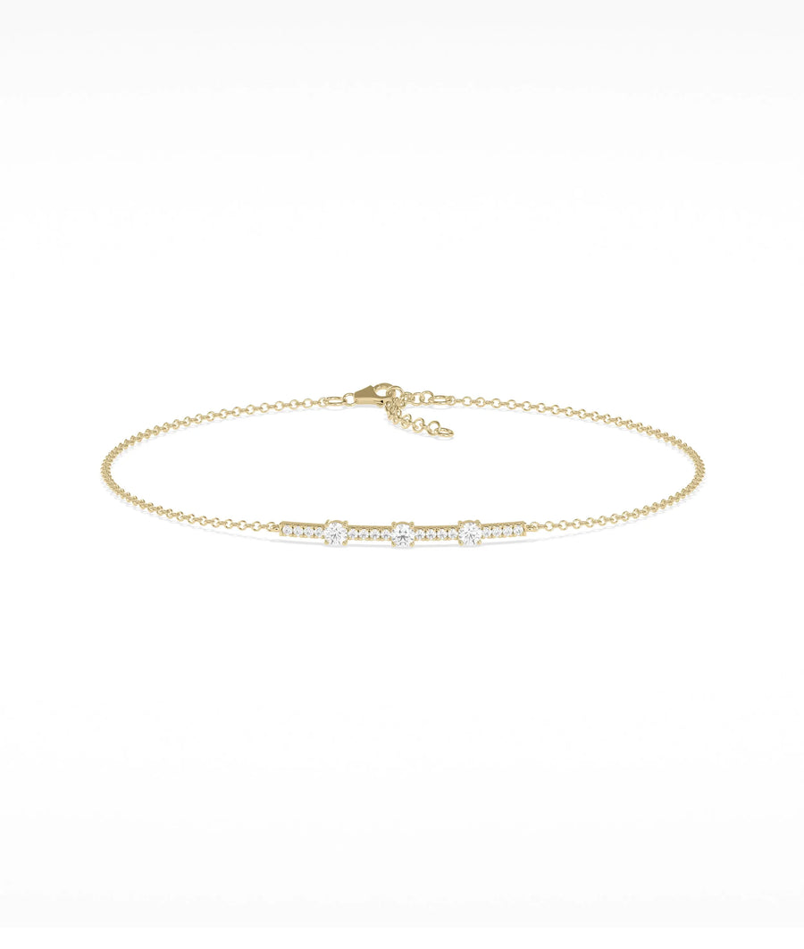 Birthstone and Diamond Bar Bracelet - 79e | Everyday 14K Gold Jewelry