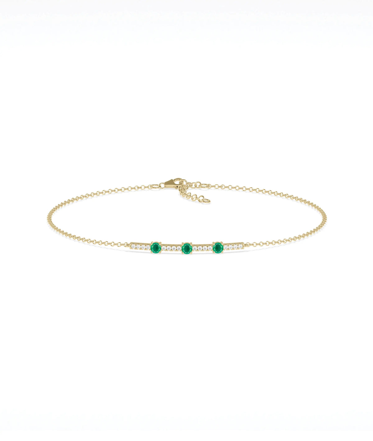 Birthstone and Diamond Bar Bracelet - 79e | Everyday 14K Gold Jewelry
