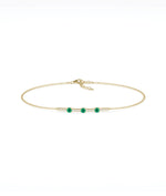 Birthstone and Diamond Bar Bracelet - 79e | Everyday 14K Gold Jewelry