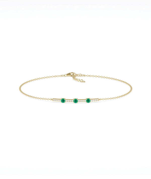 Birthstone and Diamond Bar Bracelet - 79e | Everyday 14K Gold Jewelry alternate view