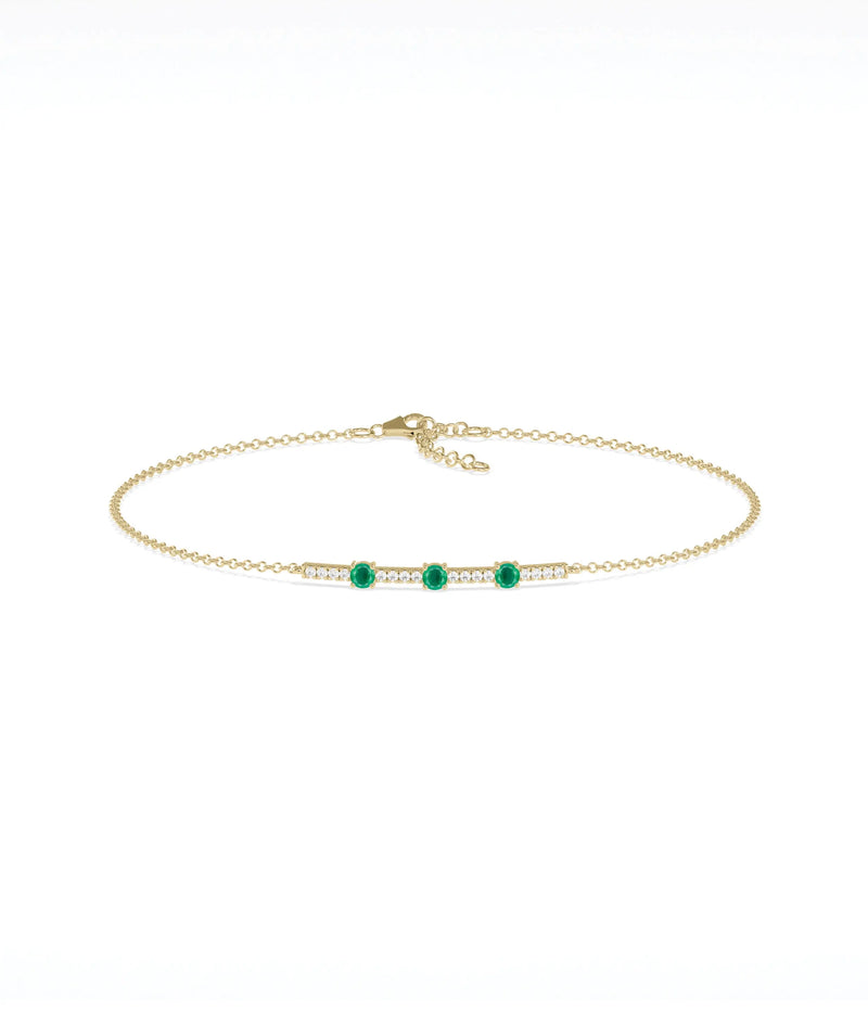 Birthstone and Diamond Bar Bracelet - 79e | Everyday 14K Gold Jewelry