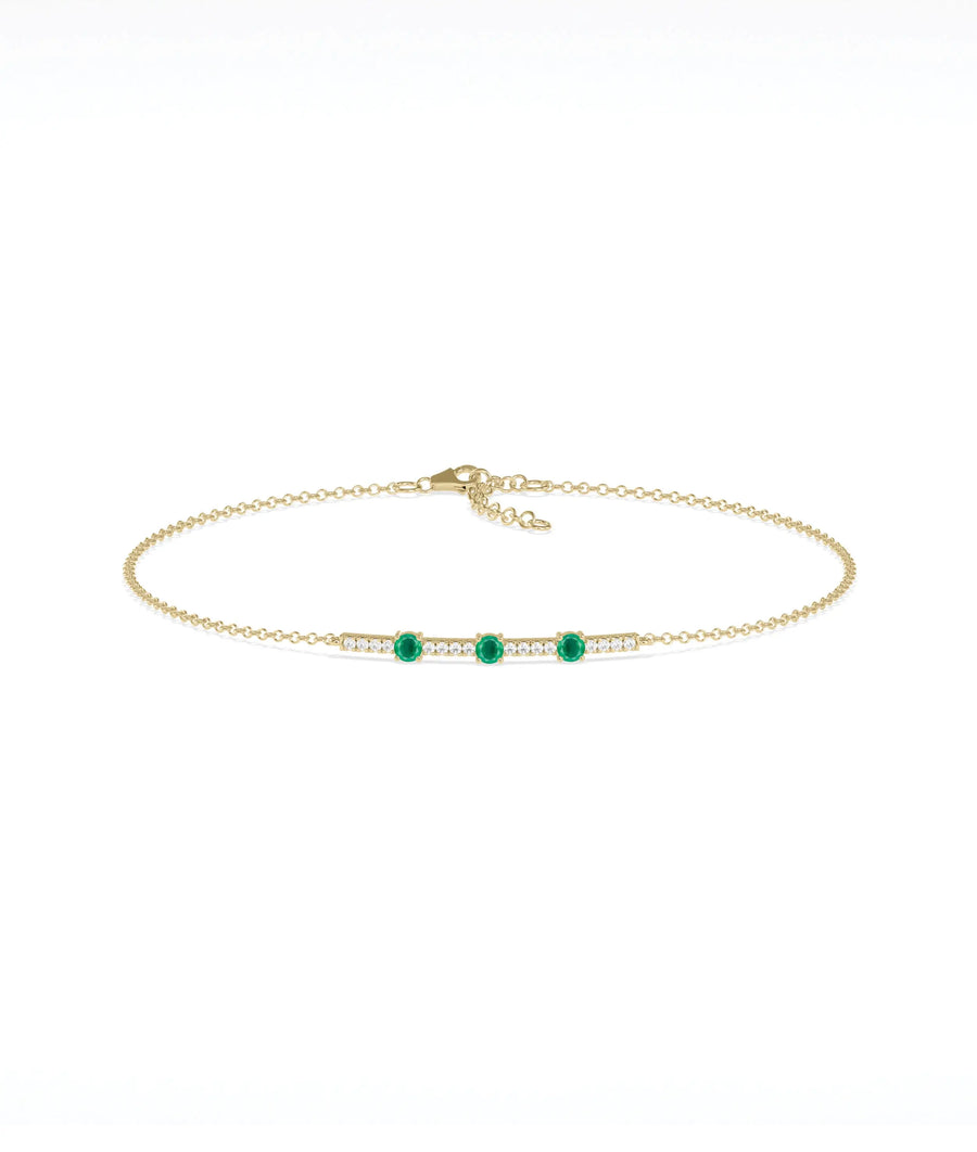 Birthstone and Diamond Bar Bracelet - 79e | Everyday 14K Gold Jewelry