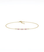Birthstone and Diamond Bar Bracelet - 79e | Everyday 14K Gold Jewelry