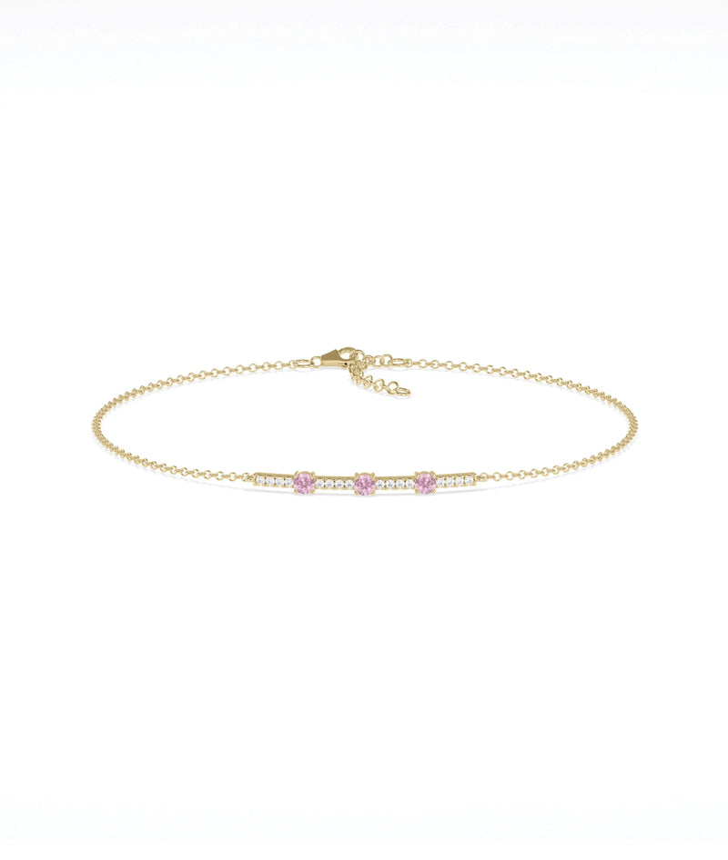 Birthstone and Diamond Bar Bracelet - 79e | Everyday 14K Gold Jewelry