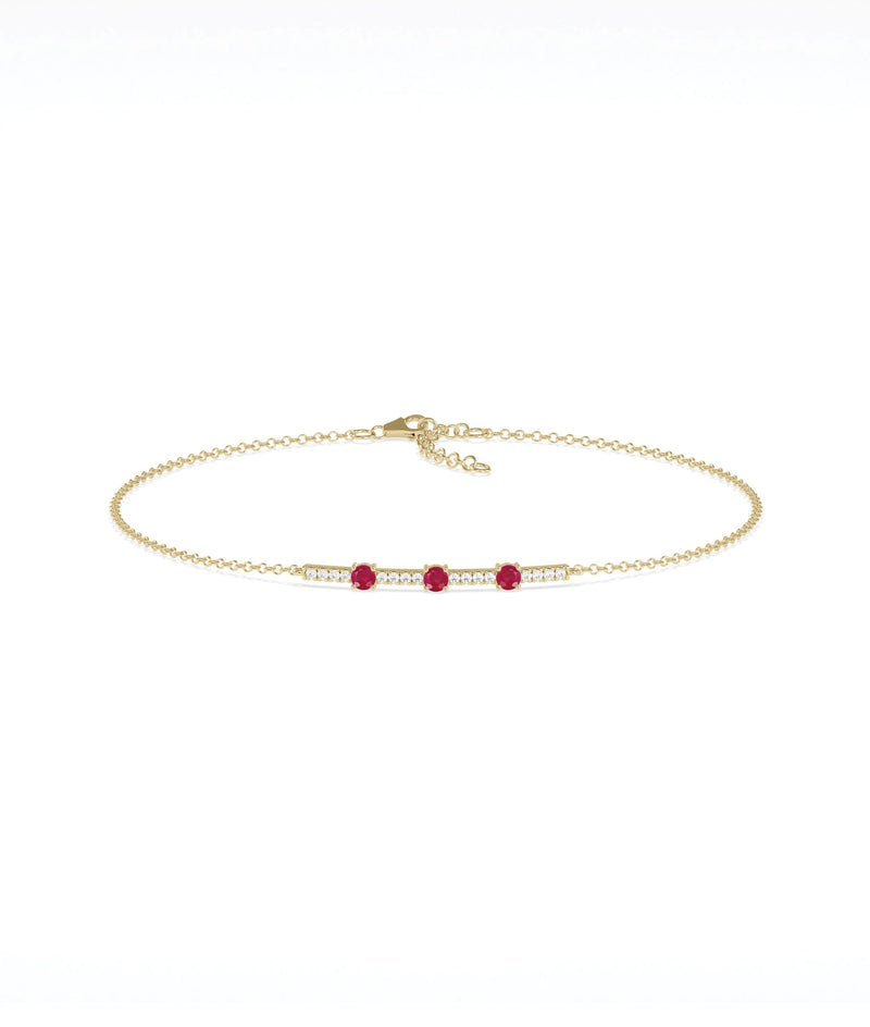 Birthstone and Diamond Bar Bracelet - 79e | Everyday 14K Gold Jewelry