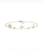 Diamond Pave Initials with Birthstone Bezel - 79e | Everyday 14K Gold Jewelry