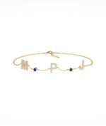 Diamond Pave Initials with Birthstone Bezel - 79e | Everyday 14K Gold Jewelry