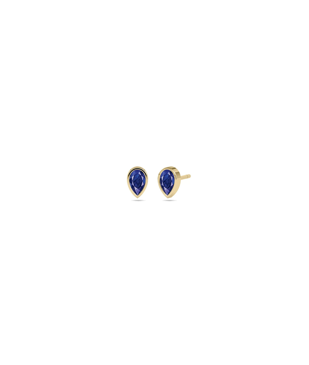 Birthstone Bezel Set Stud Earrings - 79e | Everyday 14K Gold Jewelry