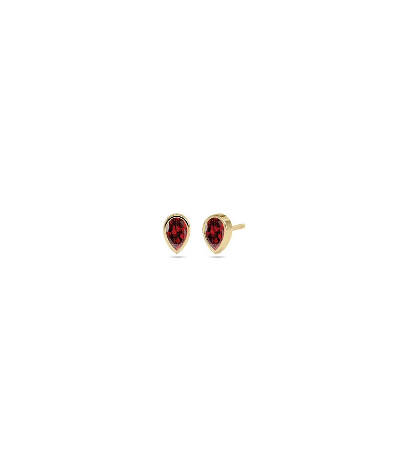Birthstone Bezel Set Stud Earrings - 79e | Everyday 14K Gold Jewelry