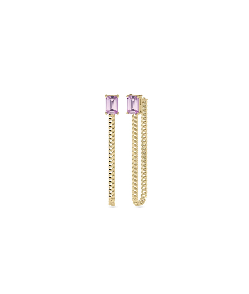 Birthstone Curb Link Dangle Earring - 79e | Everyday 14K Gold Jewelry
