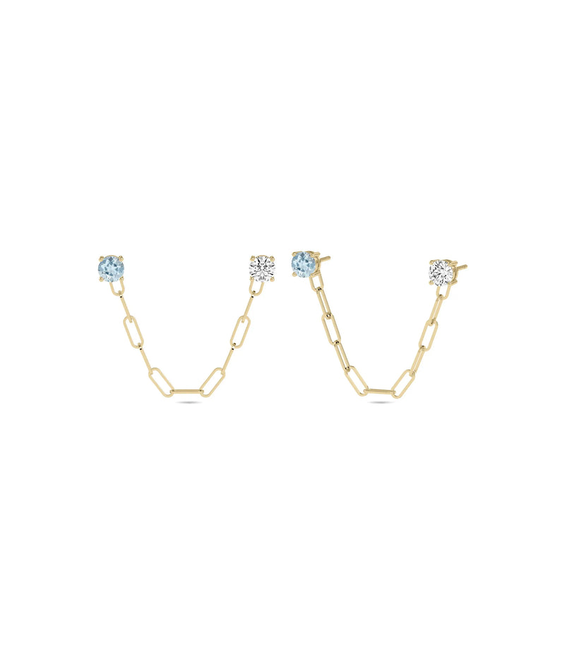 Birthstone Paper Clip Earring - 79e | Everyday 14K Gold Jewelry