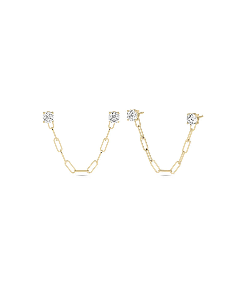 Birthstone Paper Clip Earring - 79e | Everyday 14K Gold Jewelry
