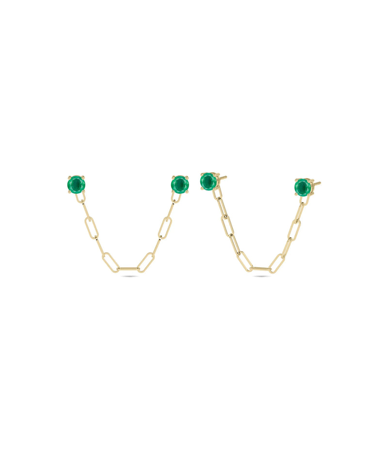 Birthstone Paper Clip Earring - 79e | Everyday 14K Gold Jewelry