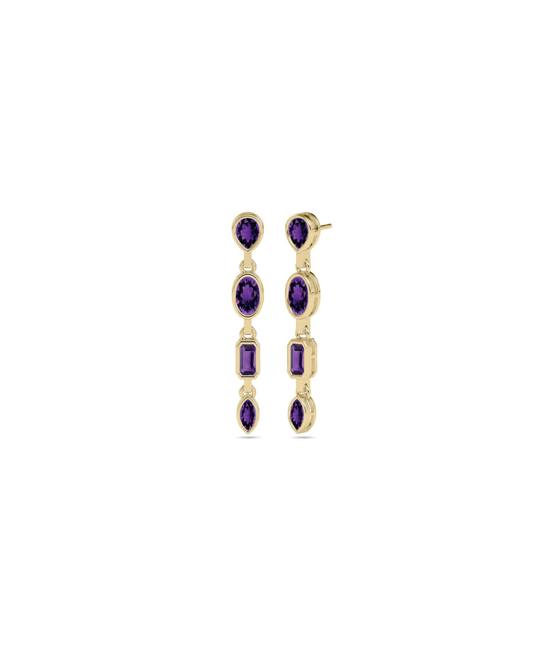 Birthstone 4 Stone Dangle Earring - 79e | Everyday 14K Gold Jewelry
