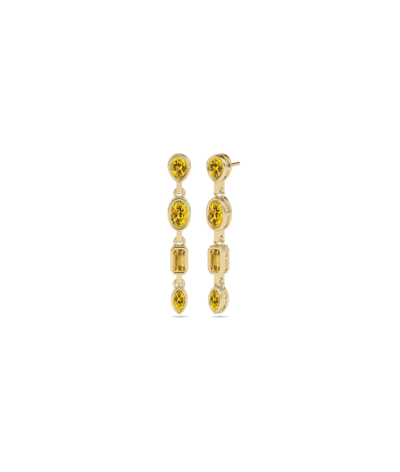 Birthstone 4 Stone Dangle Earring - 79e | Everyday 14K Gold Jewelry