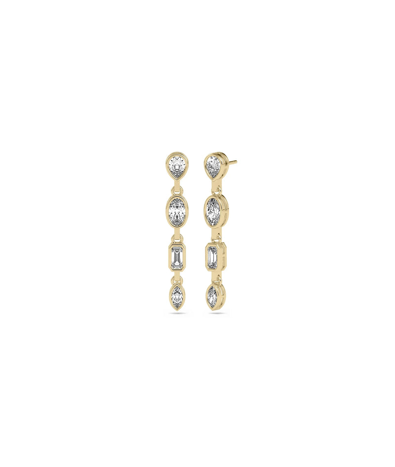 Birthstone 4 Stone Dangle Earring - 79e | Everyday 14K Gold Jewelry
