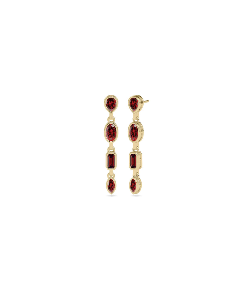 Birthstone 4 Stone Dangle Earring - 79e | Everyday 14K Gold Jewelry