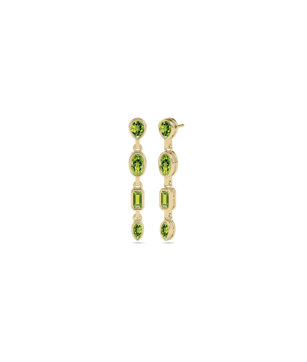 Birthstone 4 Stone Dangle Earring - 79e | Everyday 14K Gold Jewelry