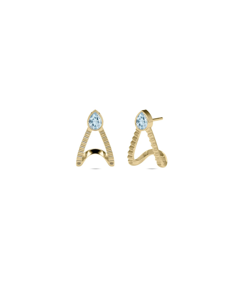 Solitaire Birthstone Half Hoop Earring - 79e | Everyday 14K Gold Jewelry