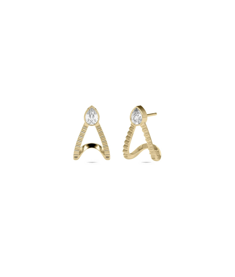 Solitaire Birthstone Half Hoop Earring - 79e | Everyday 14K Gold Jewelry